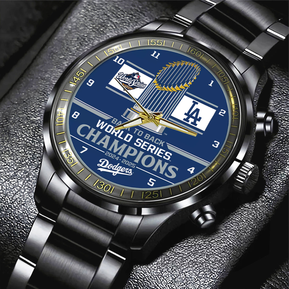 Los Angeles Dodgers World Series 2025 Black Stainless Steel Watch – TANTN18245