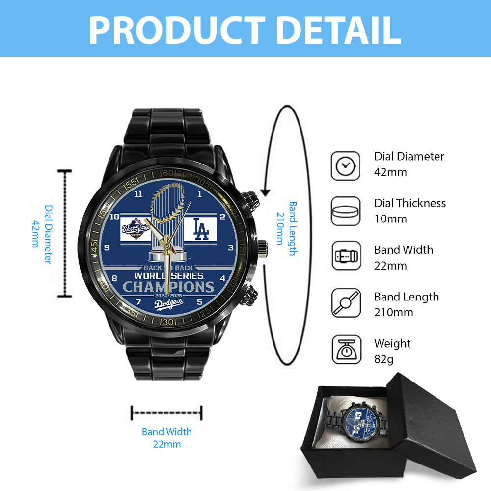 Los Angeles Dodgers World Series 2025 Black Stainless Steel Watch – TANTN18245