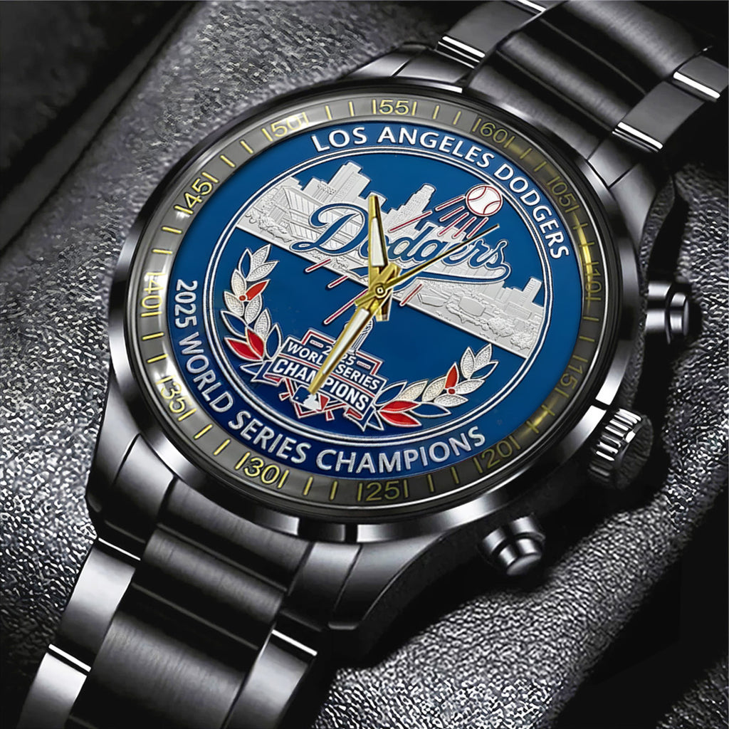 Los Angeles Dodgers World Series 2025 Black Stainless Steel Watch – TANTN18570