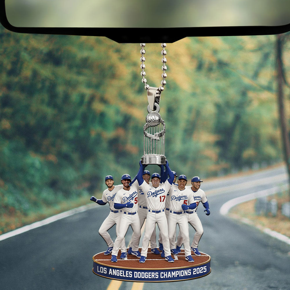 Los Angeles Dodgers World Series 2025 Custom shape 2-sided Acrylic Car Ornament – TANTN18238