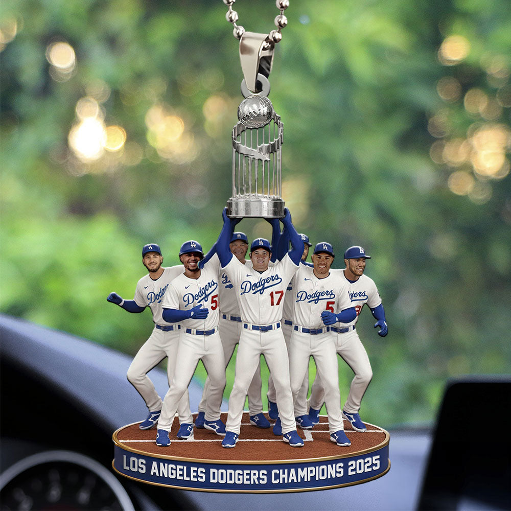 Los Angeles Dodgers World Series 2025 Custom shape 2-sided Acrylic Car Ornament – TANTN18238