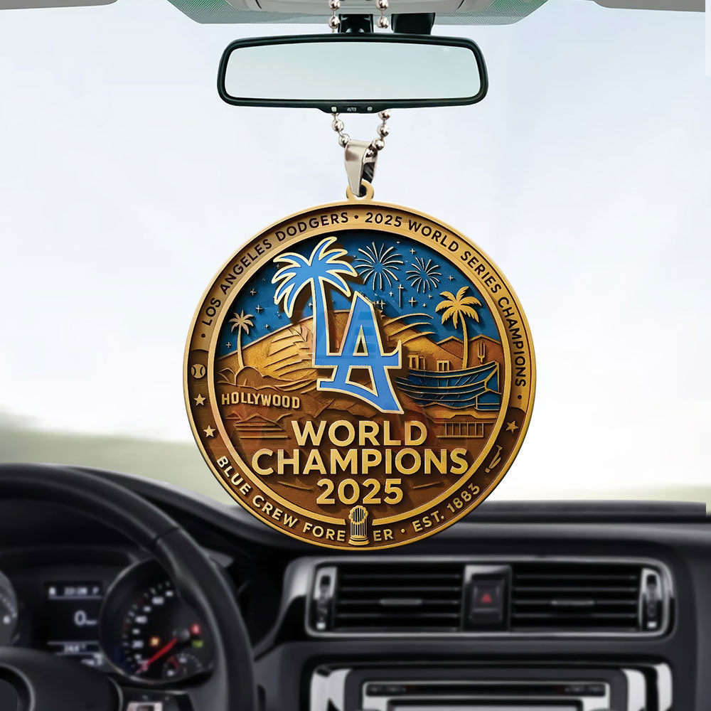 Los Angeles Dodgers World Series 2025 Custom shape 2-sided Acrylic Car Ornament – TANTN18552