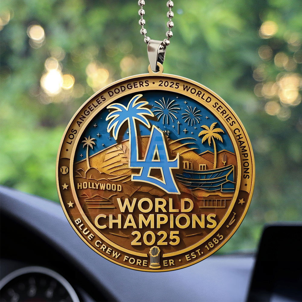 Los Angeles Dodgers World Series 2025 Custom shape 2-sided Acrylic Car Ornament – TANTN18552