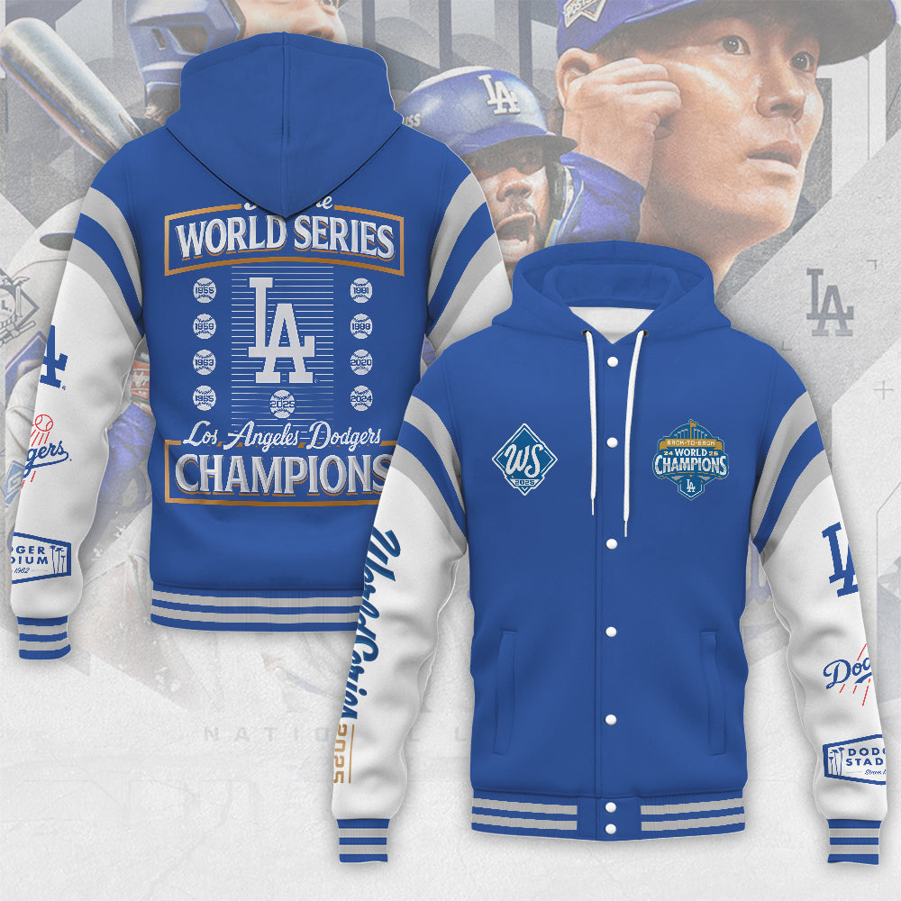 Los Angeles Dodgers World Series 2025 Hooded Baseball Jacket – TANTN18236