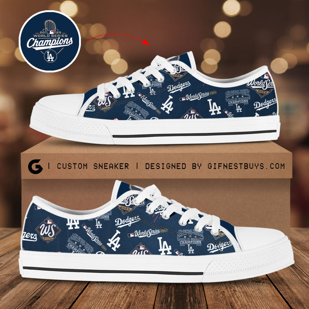 Los Angeles Dodgers World Series 2025 Low Top Canvas Shoes – TANTN18792