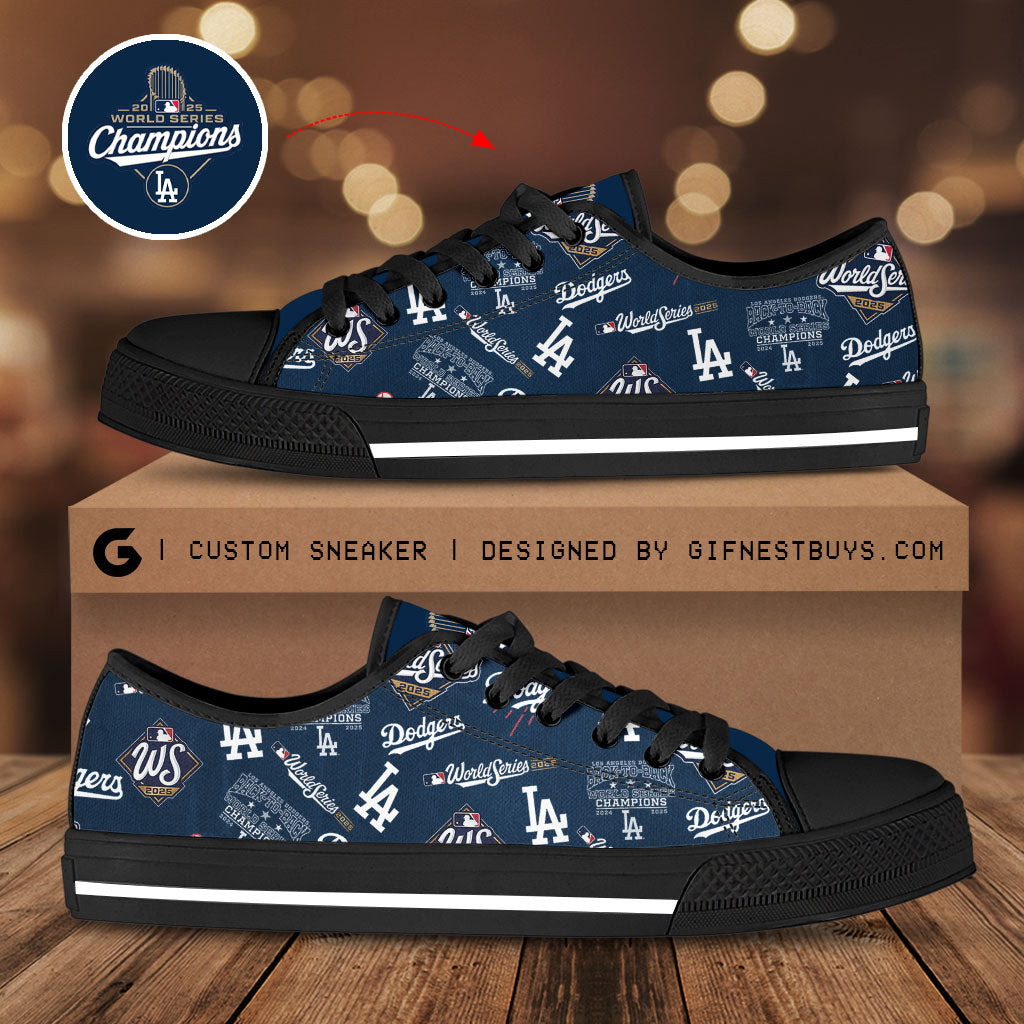 Los Angeles Dodgers World Series 2025 Low Top Canvas Shoes – TANTN18792