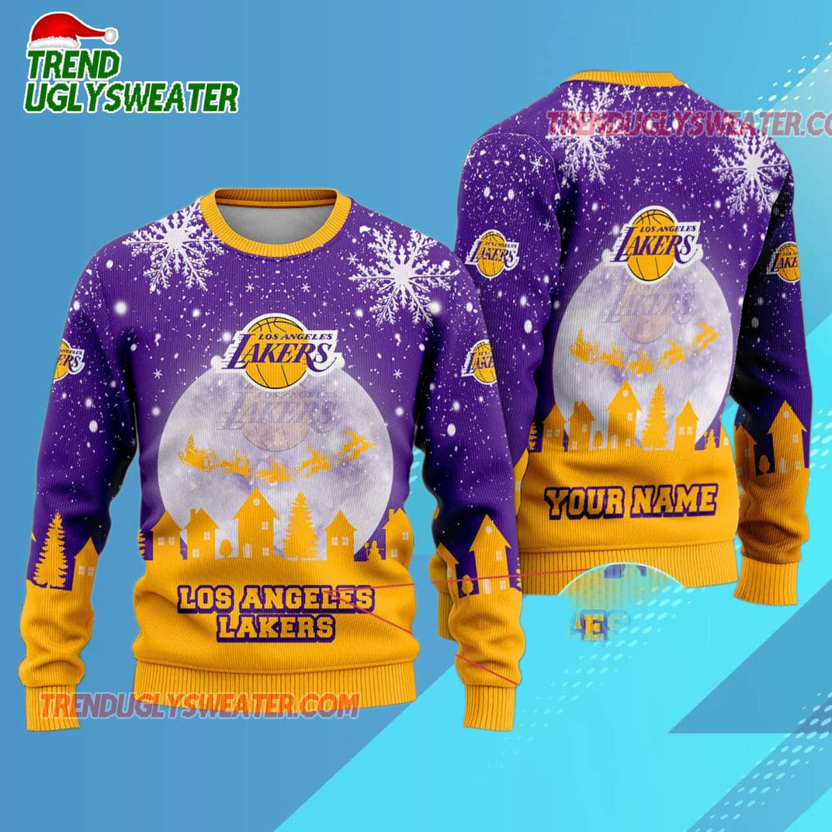 Los Angeles Lakers Moonlit Court Ugly Christmas Sweater