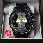 Personalized Los Angeles Rams Black Stainless Steel Watch – TANTN16017