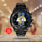 Personalized Los Angeles Rams Black Stainless Steel Watch – TANTN16017