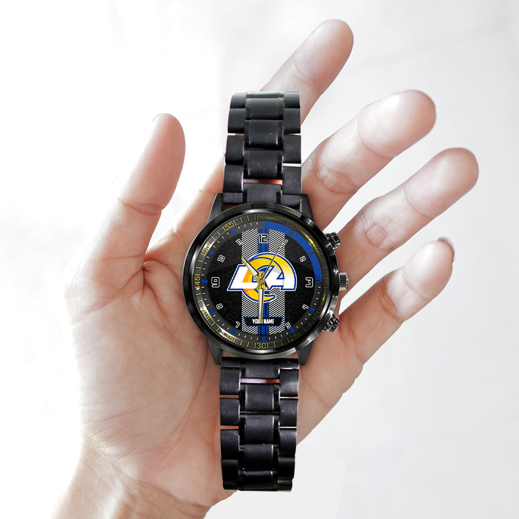 Personalized Los Angeles Rams Black Stainless Steel Watch – TANTN16017