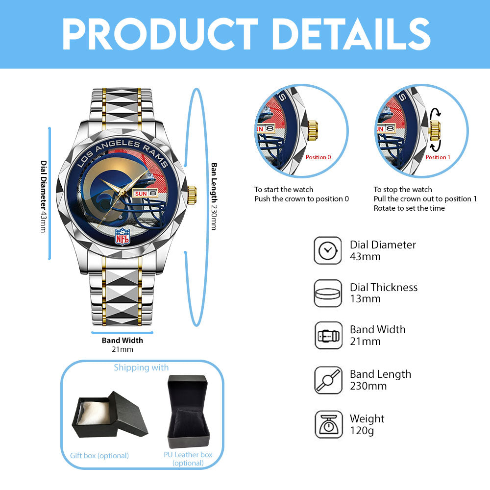 Los Angeles Rams Alloy Luxury Quartz Watch – TANTN16331