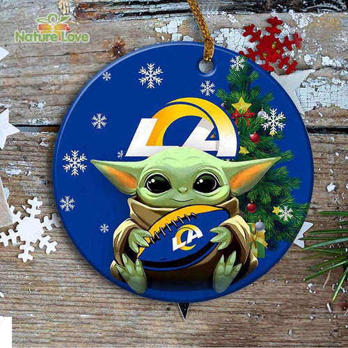 Los Angeles Rams Baby Yoda Ornament Christmas Tree Decorations NFL Gifts