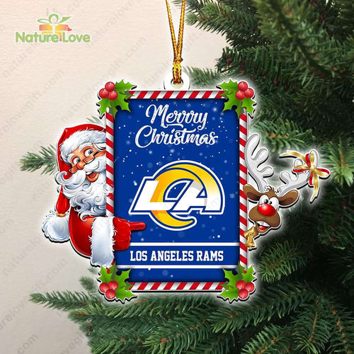 Los Angeles Rams Santa Reindeer Funny Christmas Ornament NFL Gift