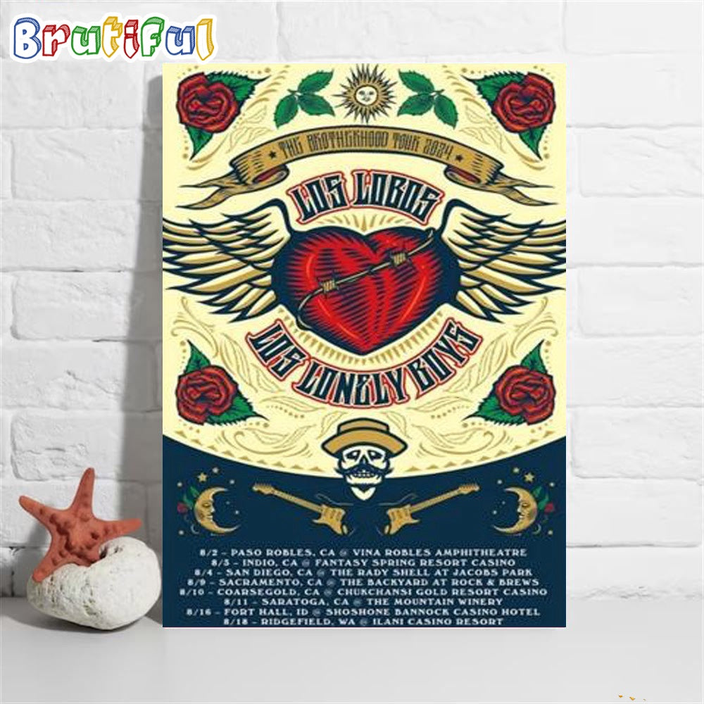 Los Lobos The Brotherhood Tour 2024 Poster Canvas