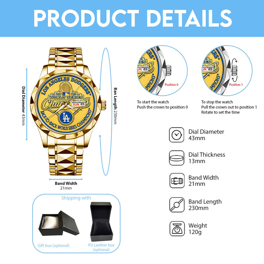 Los Angeles Dodgers Alloy Luxury Quartz Watch – TMTHU2378