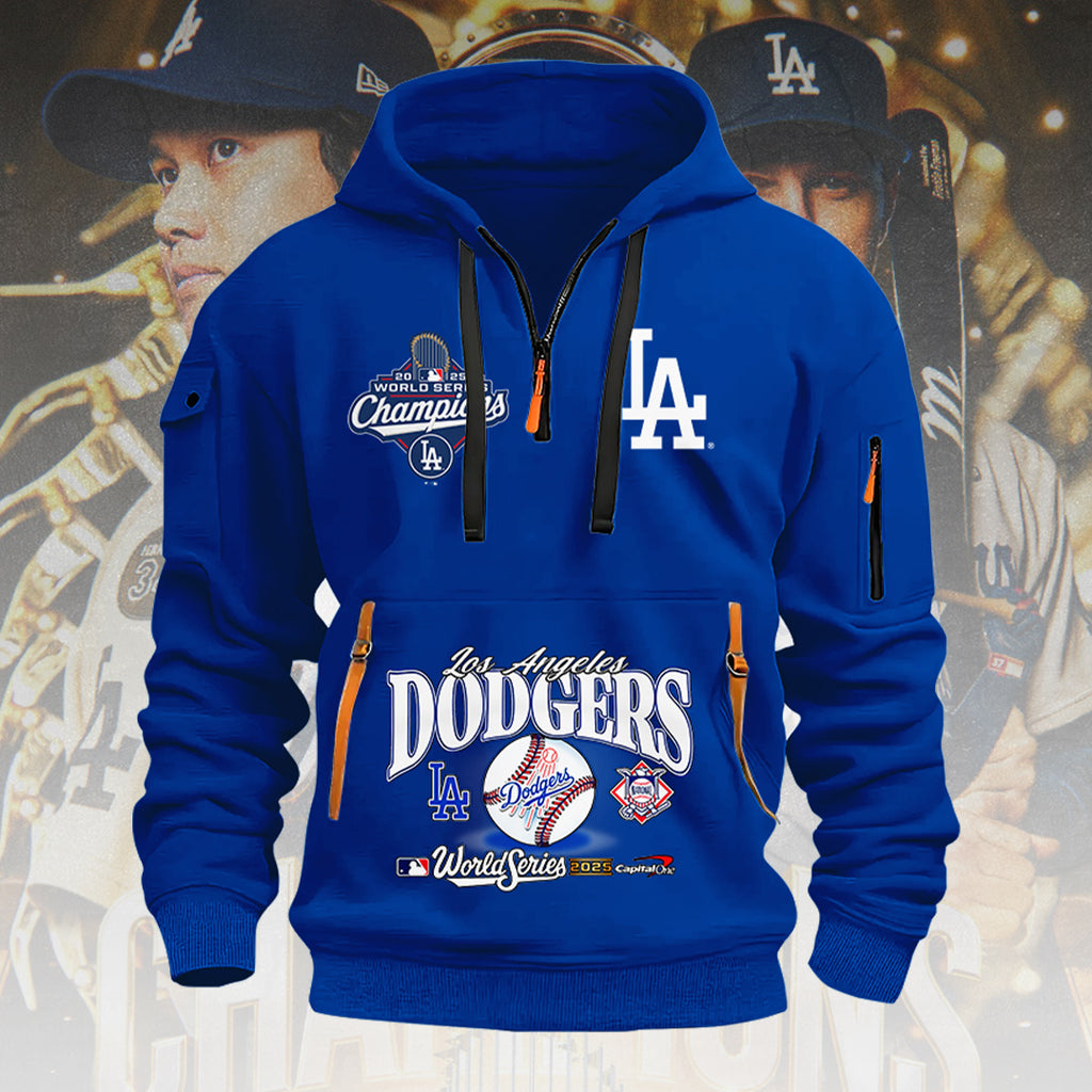 Los Angeles Dodgers 2025 World Series Champions 2D Quarter Zip Hoodie – HOATT14354