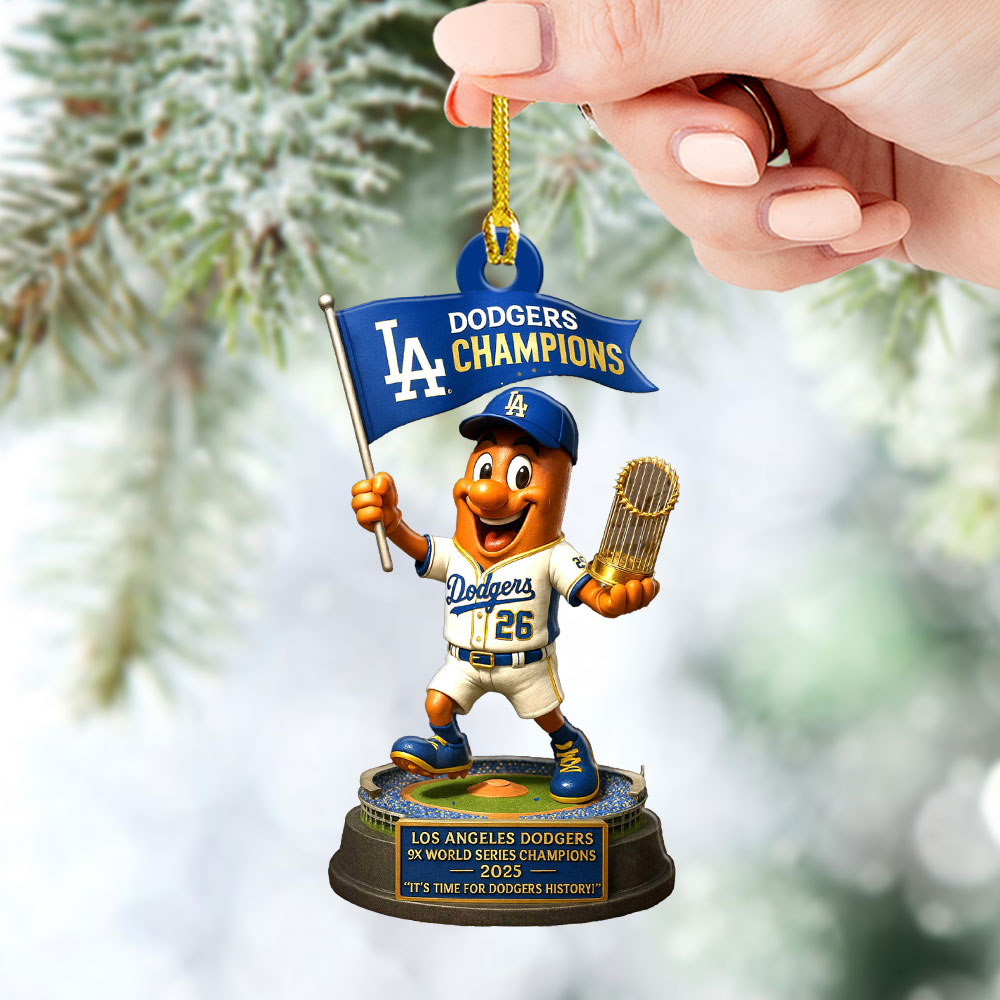 Los Angeles Dodgers 2025 World Series Champions Custom Shape 2-sided Acrylic Ornament – HOATT14385