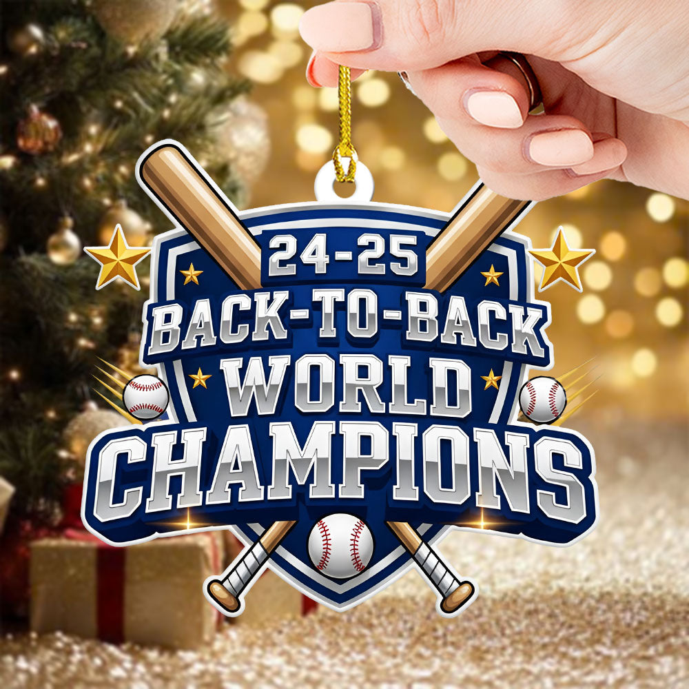 Los Angeles Dodgers 2025 World Series Champions Custom Shape 2-sided Acrylic Ornament – HOATT14383