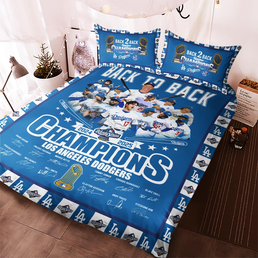 Los Angeles Dodgers 2025 World Series Champions 3-Piece Duvet Bedding Set – HOATT14332
