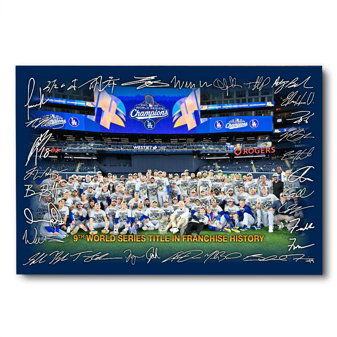 Los Angeles Dodgers 2025 World Series Champions Rectangle Canvas With Inner Frame – HOATT14298