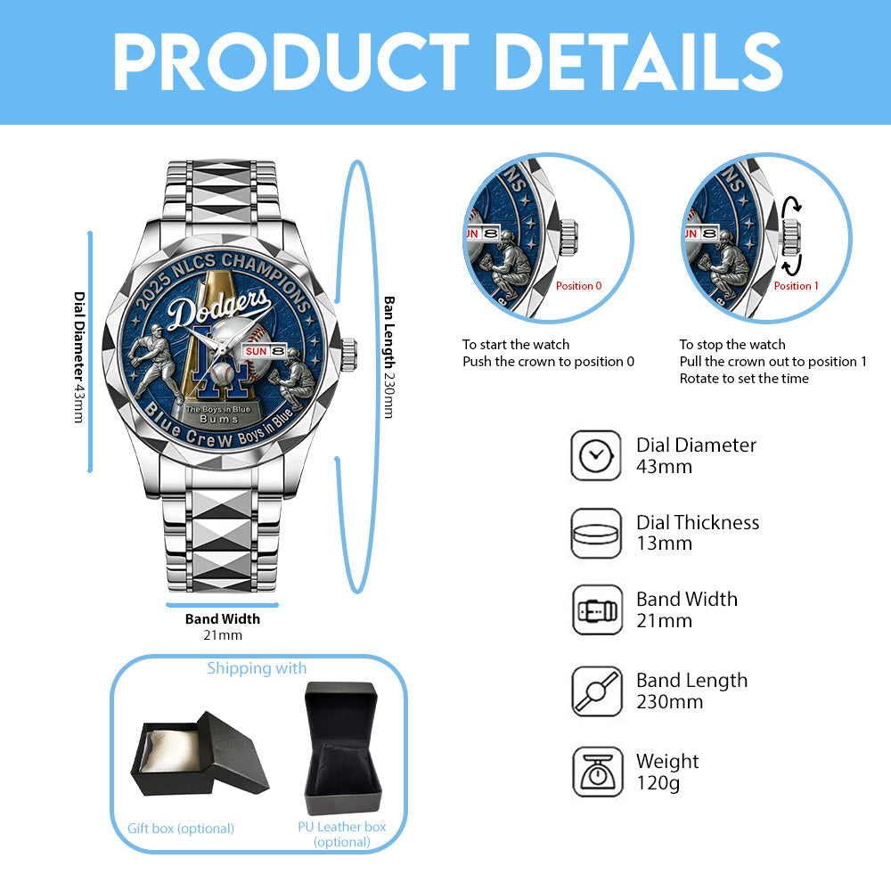 Los Angeles Dodgers 2025 National League Champions Alloy Luxury Quartz Watch – TANTN17713