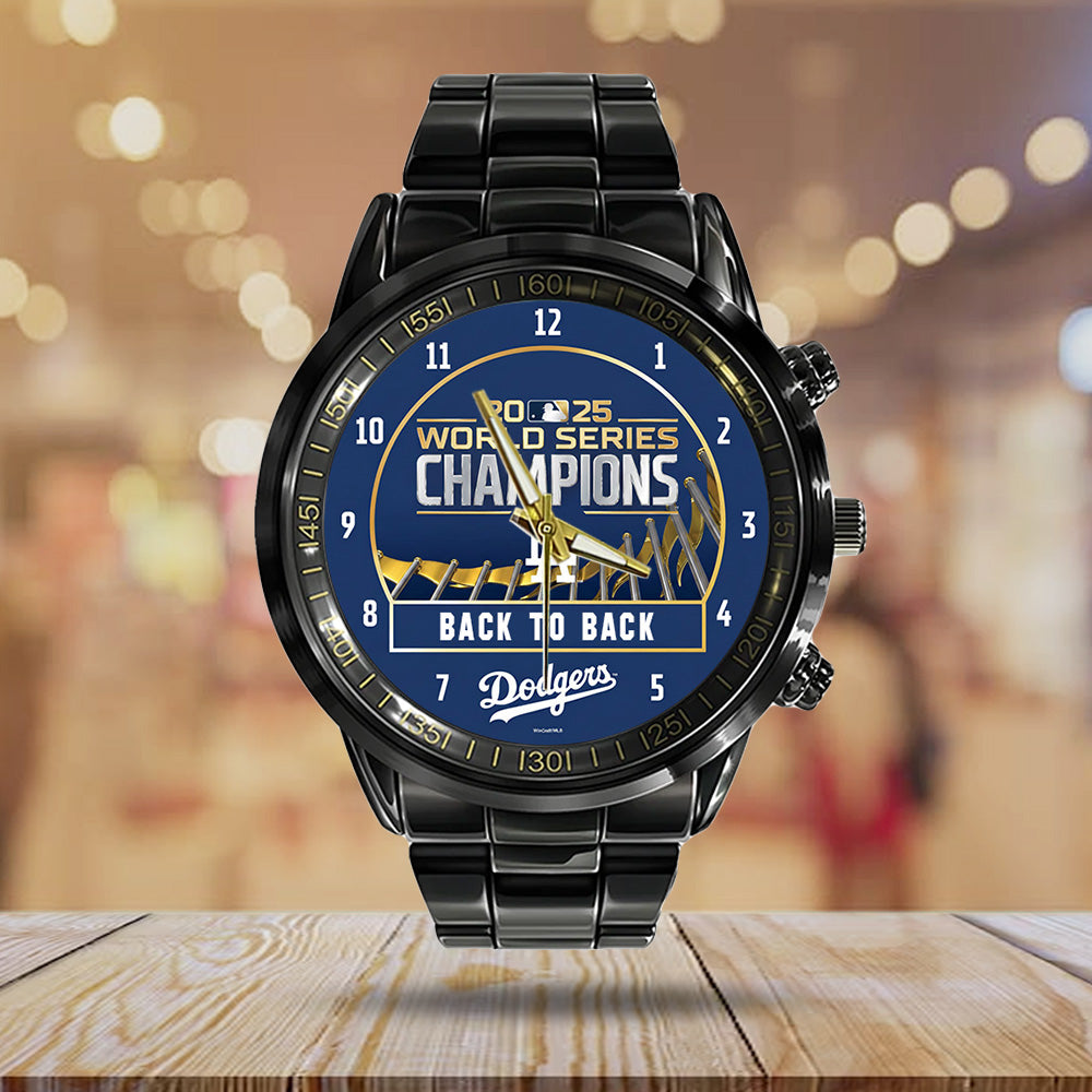 Los Angeles Dodgers World Series 2025 Black Stainless Steel Watch – TANTN18859