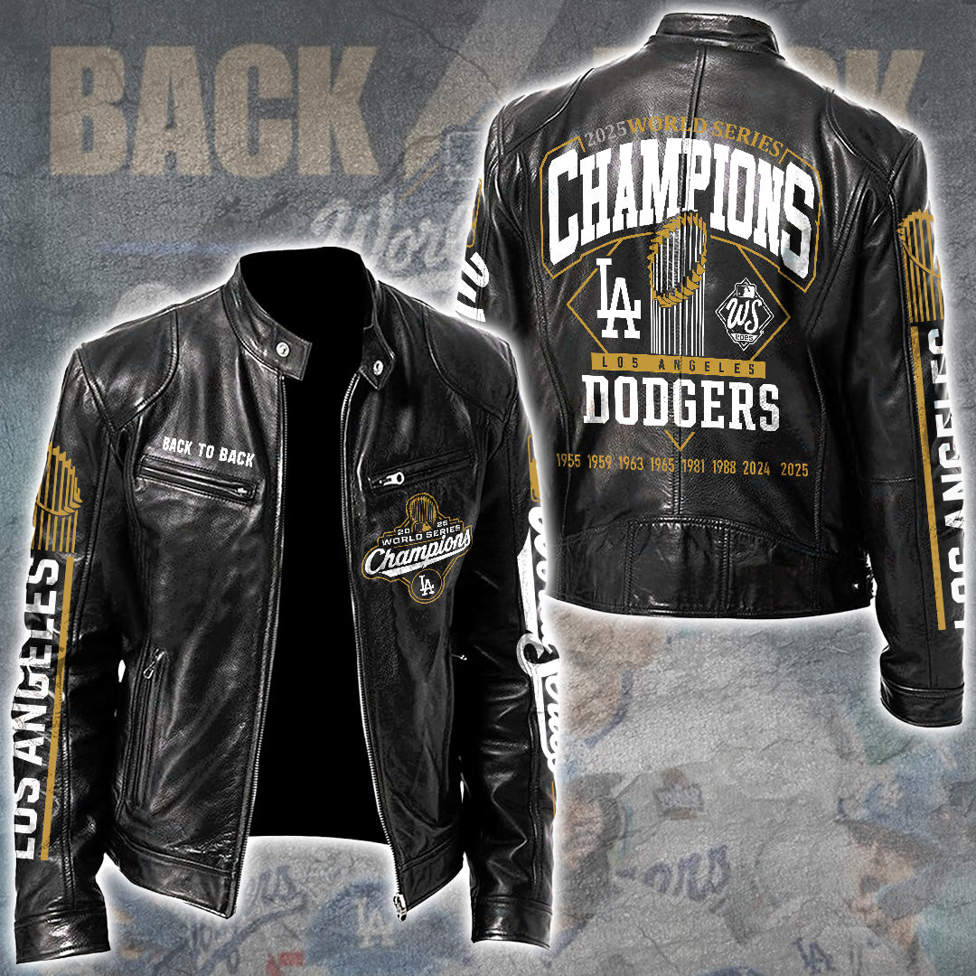Los Angeles Dodgers World Series 2025 Motorcycle Leather Jacket – TANTN18775