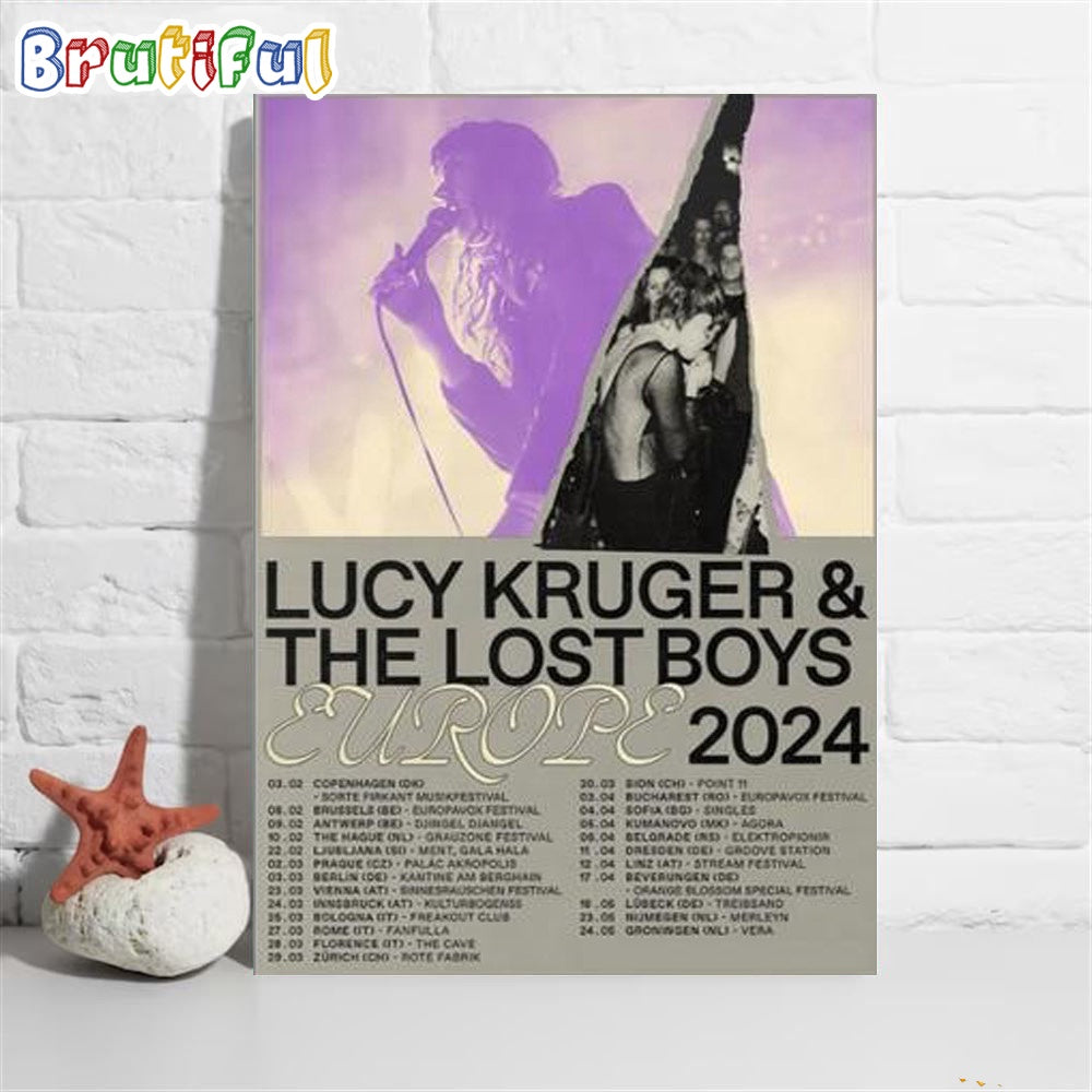 Lucy Kruger And The Lost Boys Europe Tour 2024 Poster Canvas
