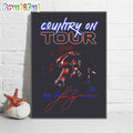 Luke Bryan Country On Tour 2024 Fan Signature Wall Art Poster Canvas