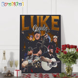 Luke Combs Vintage Canvas, Luke Combs Country Music Tour 2024 Poster Canvas Art
