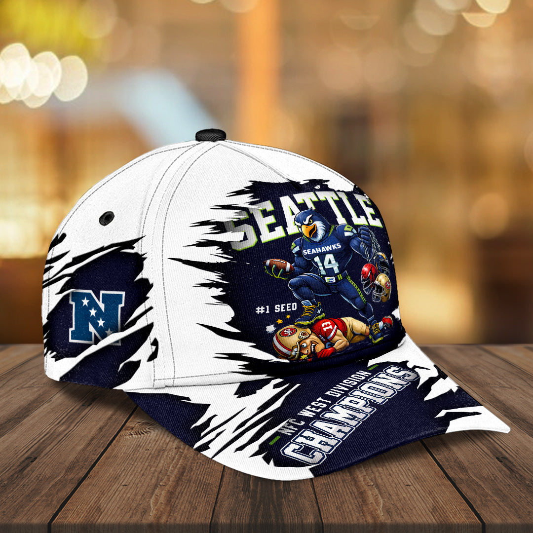 Seattle Seahawks 2025 NFC West Champions Classic Cap – MAITM14379