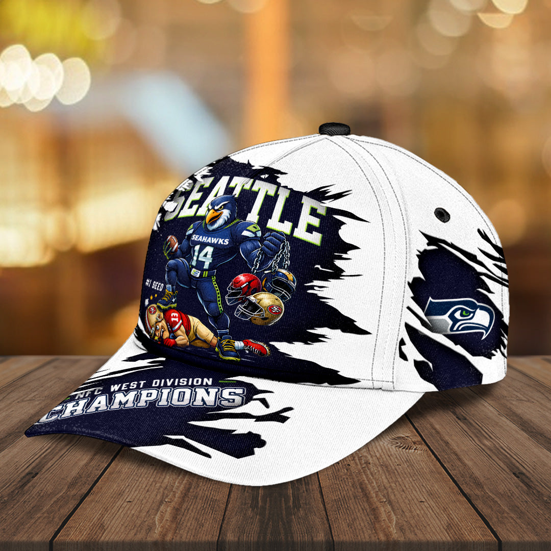 Seattle Seahawks 2025 NFC West Champions Classic Cap – MAITM14379