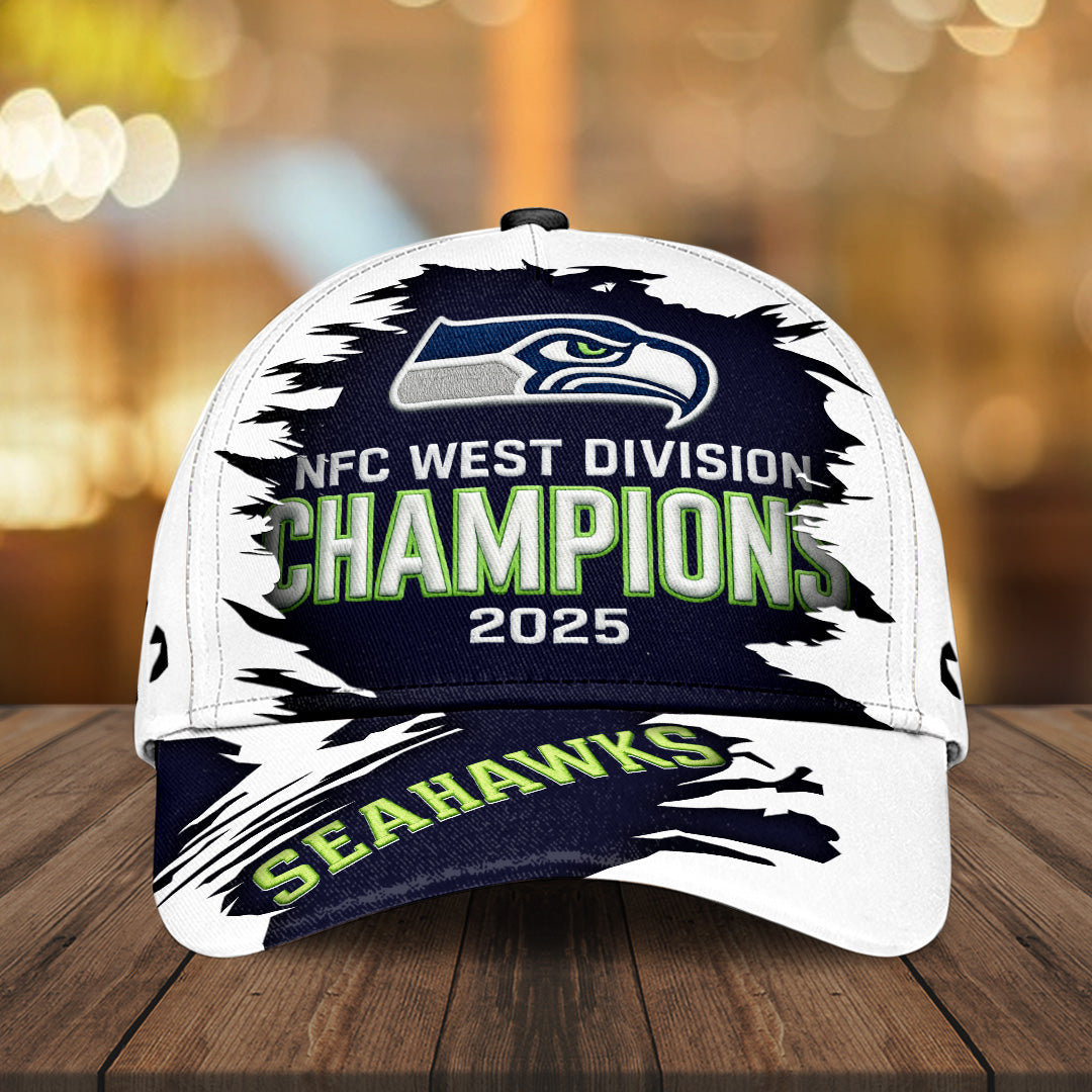 Seattle Seahawks 2025 NFC West Champions Classic Cap – MAITM14387