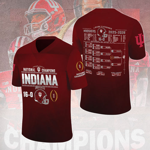 Indiana Hoosiers Football 2025 National Champions 3D Football Jersey – MAITM14587