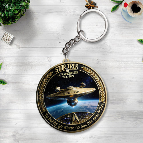 Star Trek 60th Anniversary Custom Shape 2-sided Keychain – MAITM14743