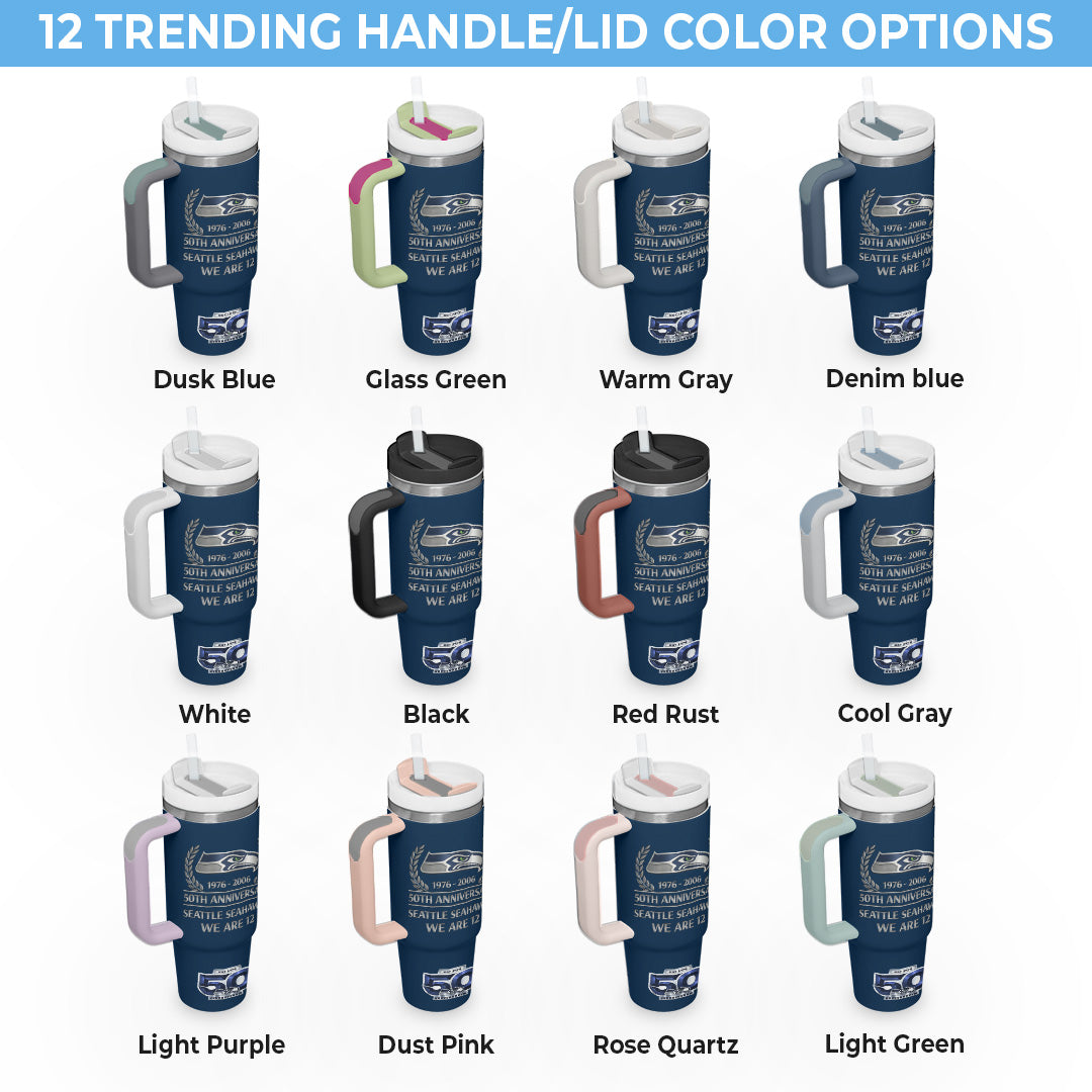 Personalized Seattle Seahawks 50th Anniversary 40oz Tumbler – MAITM14471