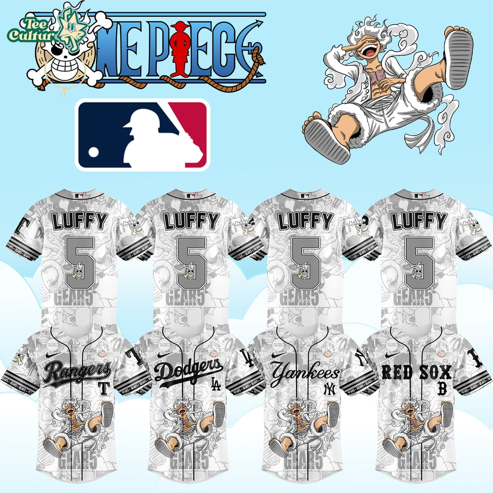 MLB All Teams x One Piece Luffy Custom Name & Number Baseball Jersey