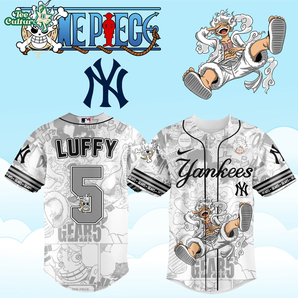 MLB All Teams x One Piece Luffy Custom Name & Number Baseball Jersey