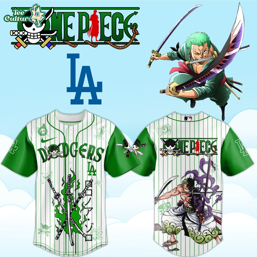MLB All Teams x One Piece Roronoa Zoro Anime Baseball Jersey Ver2