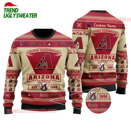 MLB Arizona Diamondbacks Heritage Crest Ugly Christmas Sweater