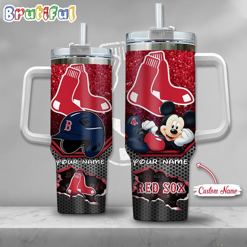 MLB Boston Red Sox Tumbler Mickey Mouse Customzed Handle Cup