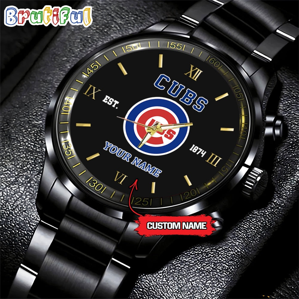 MLB Chicago Cubs Watch Black Fashion Watch Baseball Game