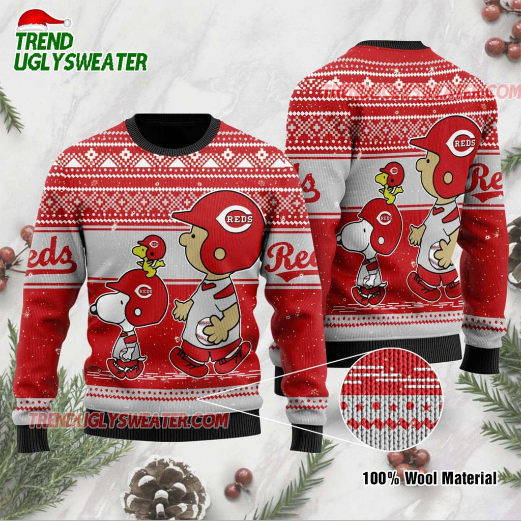 MLB Cincinnati Reds Baby Yoda Baseball Ugly Christmas Sweater