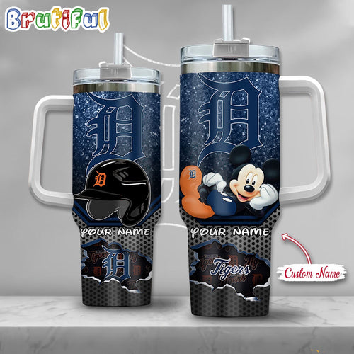 MLB Detroit Tigers Tumbler Mickey Mouse Customzed Handle Cup