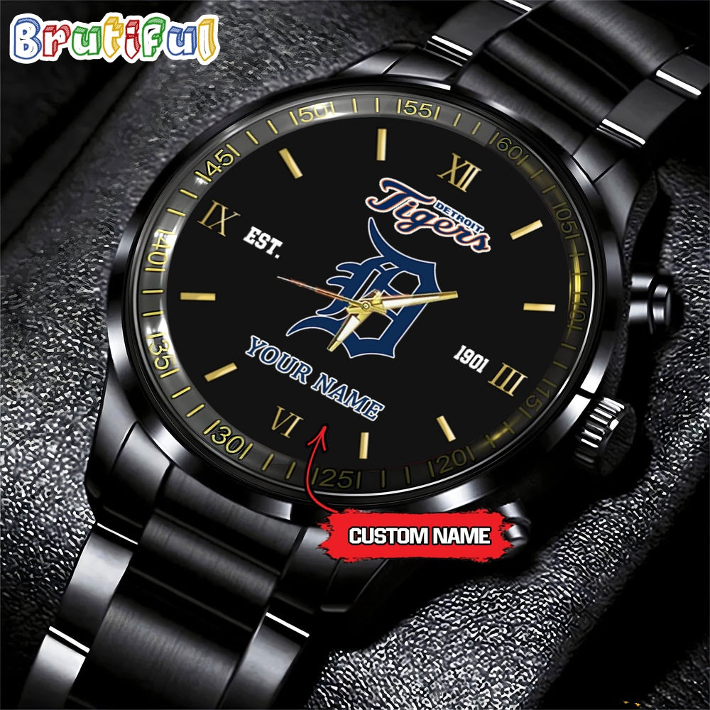 MLB Detroit Tigers Watch Black Fashion Watch Baseball Game