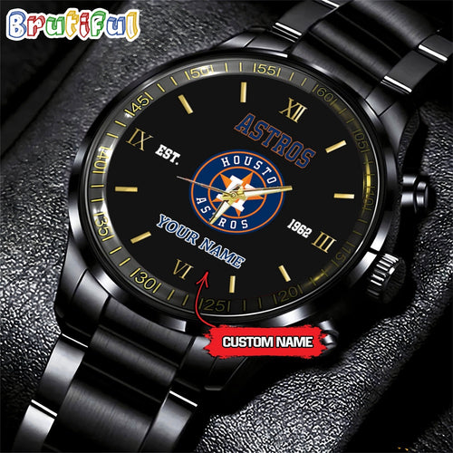 MLB Houston Astros Watch Black Fashion Watch Baseball Game