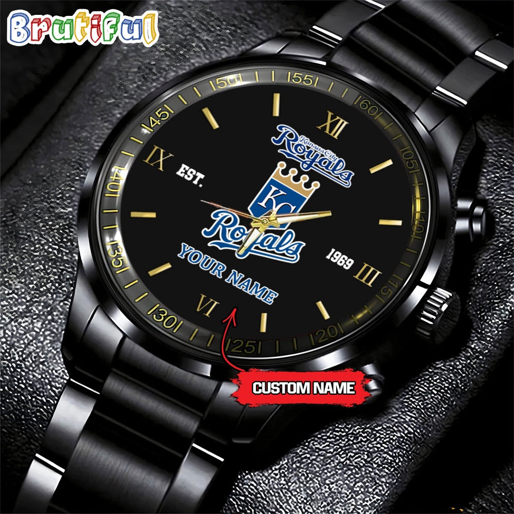 MLB Kansas City Royals Watch Black Fashion Watch Baseball Game