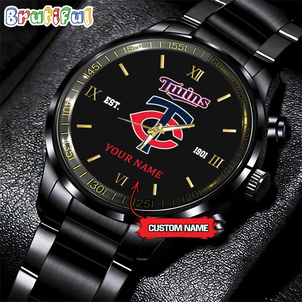 MLB Minnesota Twins Watch Black Fashion Watch Baseball Game