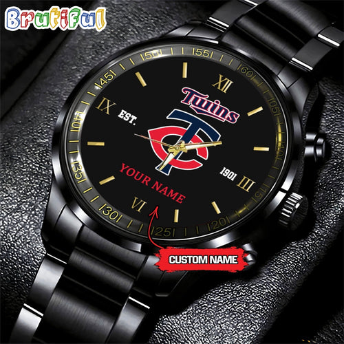 MLB Minnesota Twins Watch Black Fashion Watch Baseball Game