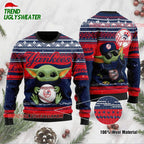 MLB New York Yankees Baby Yoda Baseball Holiday Ugly Christmas Sweater